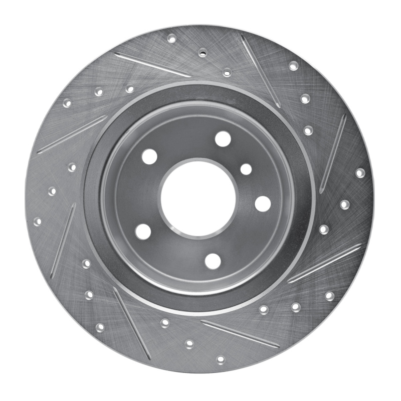 Picture of R1 94-04 Land Rover Range Rover Rear Left Drilled & Slotted Silver Brake Rotor