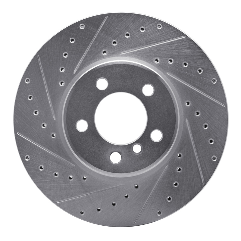 Picture of R1 03-05 Land Rover Range Rover Front Left Drilled & Slotted Silver Brake Rotor
