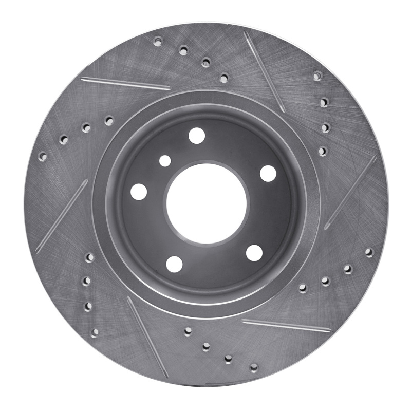 Picture of R1 99-04 Land Rover Discovery Front Left Drilled & Slotted Silver Brake Rotor