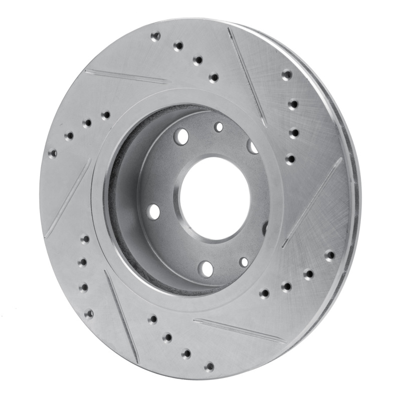 Picture of R1 02-05 Land Rover Freelander Front Left Drilled & Slotted Silver Brake Rotor