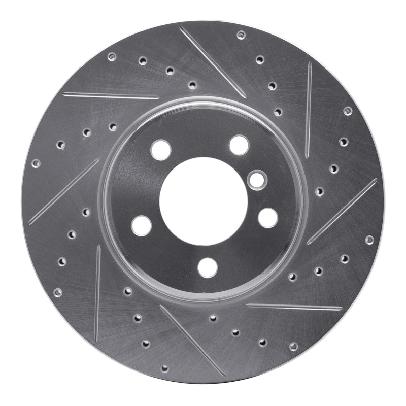 Picture of R1 03-05 Land Rover Range Rover Front Right Drilled & Slotted Silver Brake Rotor
