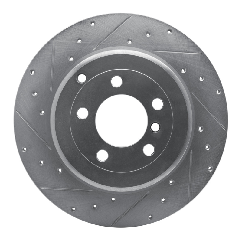 Picture of R1 03-05 Land Rover Range Rover Rear Left Drilled & Slotted Silver Brake Rotor