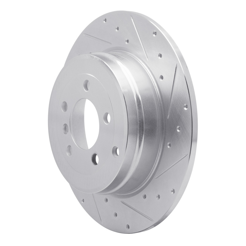 Picture of R1 03-05 Land Rover Range Rover Rear Right Drilled & Slotted Silver Brake Rotor