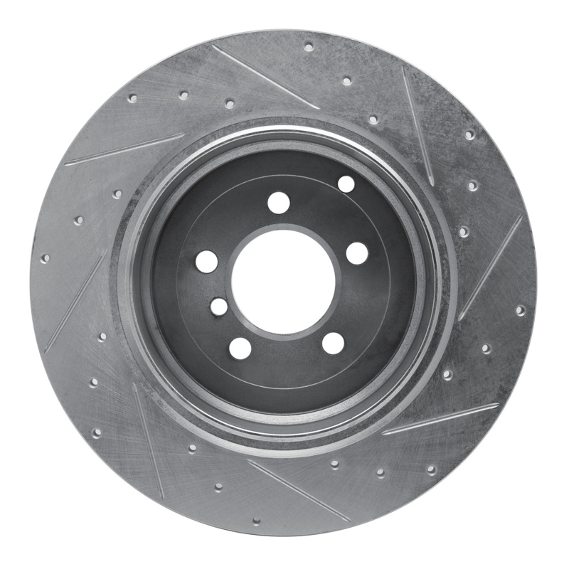 Picture of R1 03-05 Land Rover Range Rover Rear Left Drilled & Slotted Silver Brake Rotor