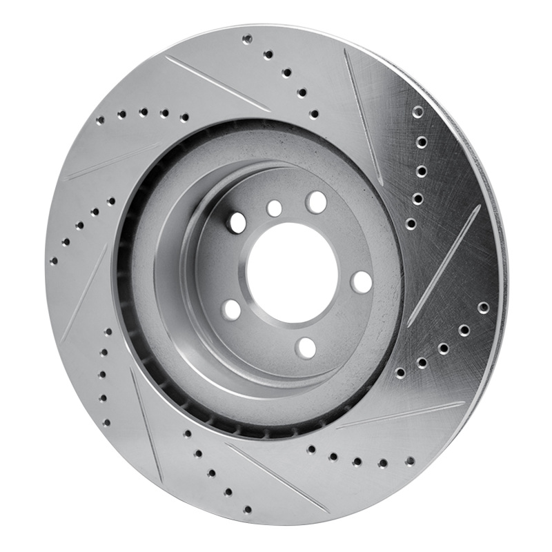 Picture of R1 06-12 Land Rover Range Rover Front Left Drilled & Slotted Silver Brake Rotor