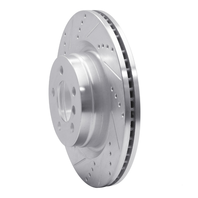 Picture of R1 06-09 Land Rover Range Rover Front Left Drilled & Slotted Silver Brake Rotor