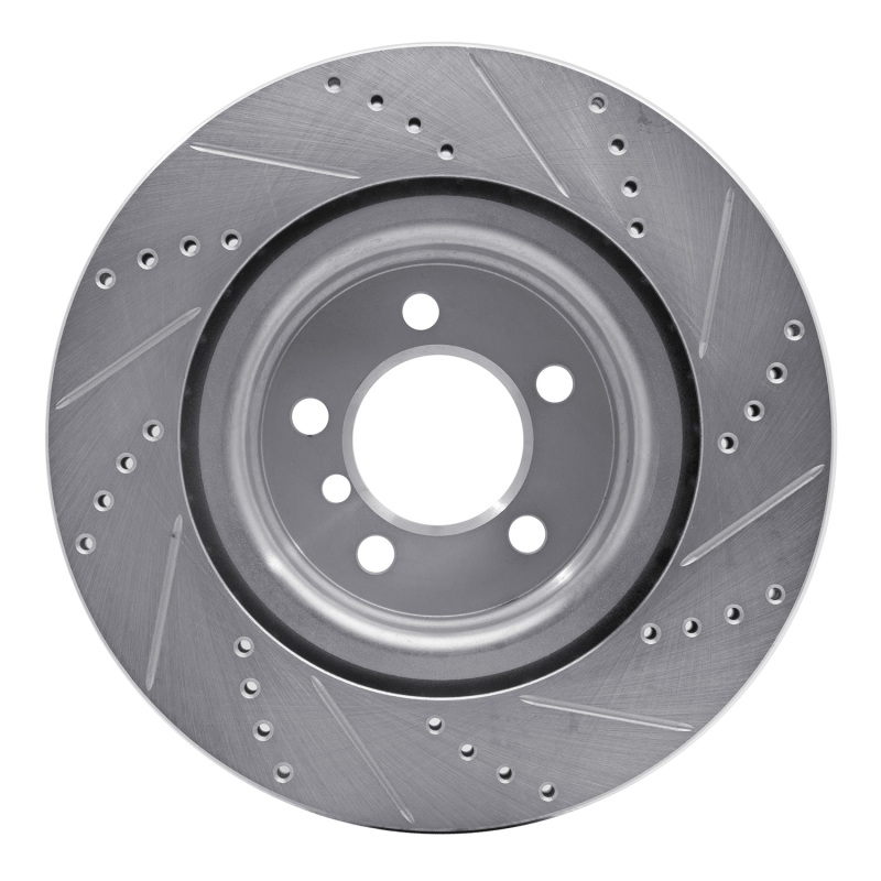 Picture of R1 06-09 Land Rover Range Rover Front Left Drilled & Slotted Silver Brake Rotor