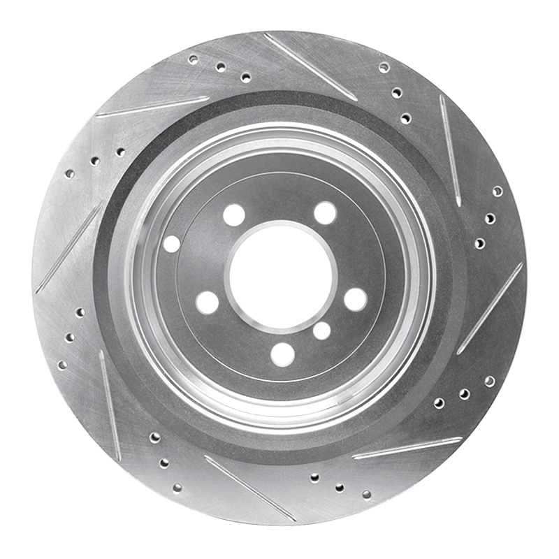 Picture of R1 06-12 Land Rover Range Rover Rear Left Drilled & Slotted Silver Brake Rotor