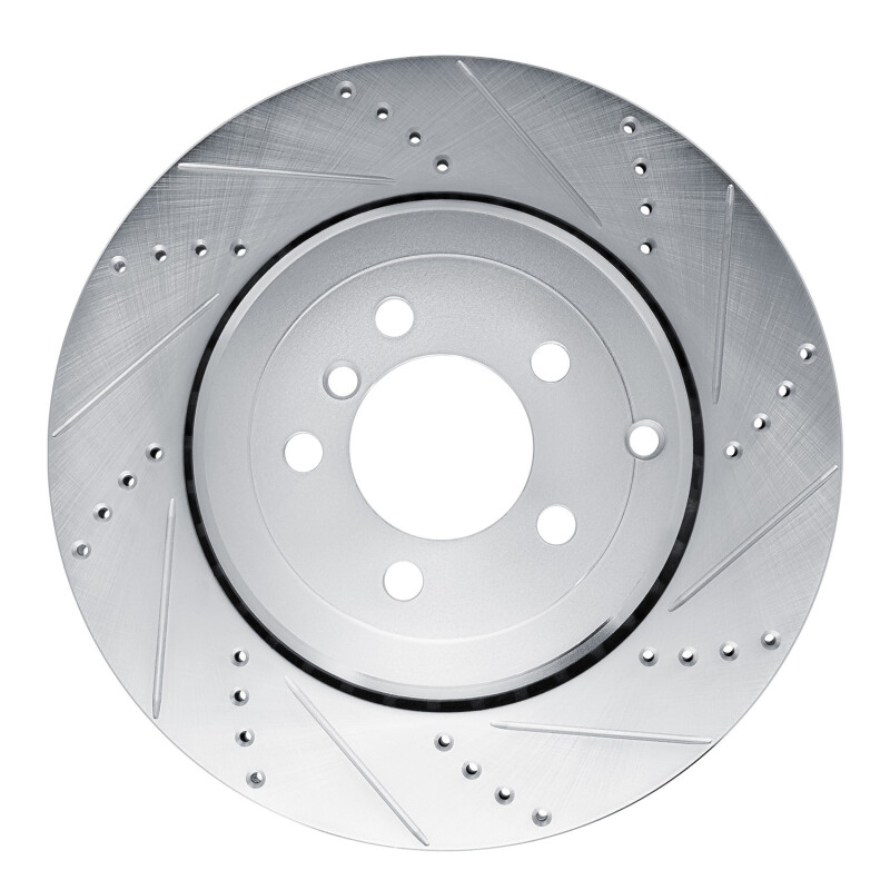 Picture of R1 10-12 Land Rover Range Rover Rear Right Drilled & Slotted Silver Brake Rotor