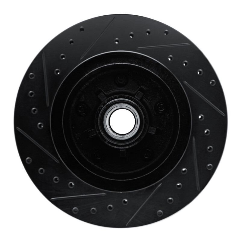 Picture of R1 90-90 Cadillac BROUGHAM Front Right Drilled & Slotted Black Brake Rotor