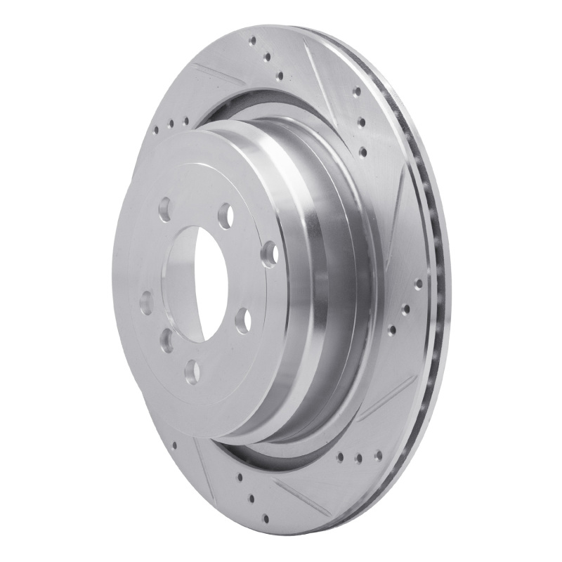 Picture of R1 06-12 Land Rover Range Rover Rear Right Drilled & Slotted Silver Brake Rotor