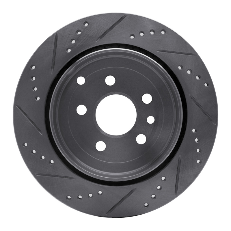 Picture of R1 08-12 Land Rover LR2 Rear Right Drilled & Slotted Silver Brake Rotor