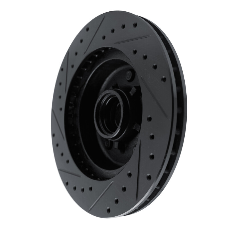 Picture of R1 90-90 Cadillac BROUGHAM Front Right Drilled & Slotted Black Brake Rotor