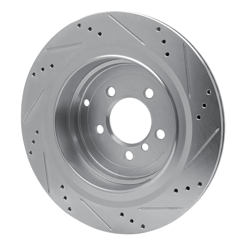 Picture of R1 06-12 Land Rover Range Rover Rear Left Drilled & Slotted Silver Brake Rotor