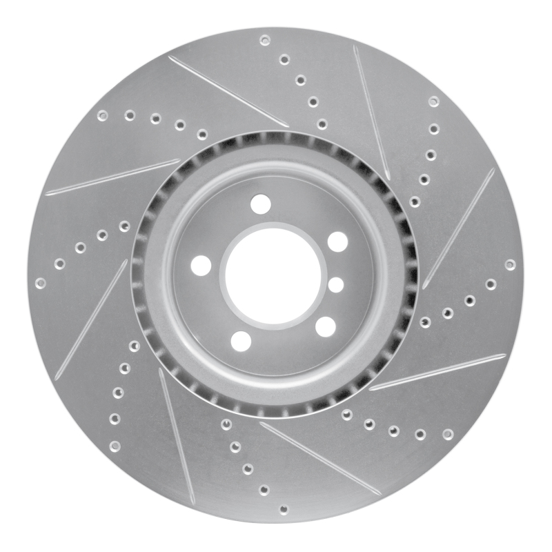 Picture of R1 10-12 Land Rover Range Rover Front Left Drilled & Slotted Silver Brake Rotor