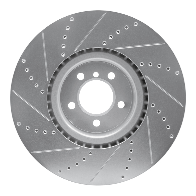 Picture of R1 10-12 Land Rover Range Rover Front Right Drilled & Slotted Silver Brake Rotor