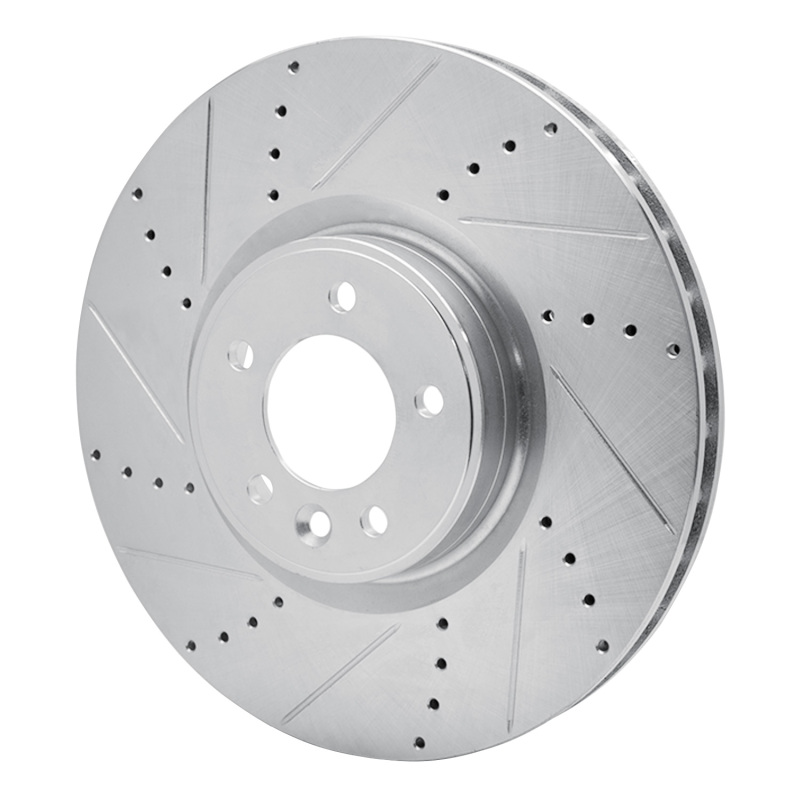 Picture of R1 10-17 Land Rover Range Rover Front Left Drilled & Slotted Silver Brake Rotor