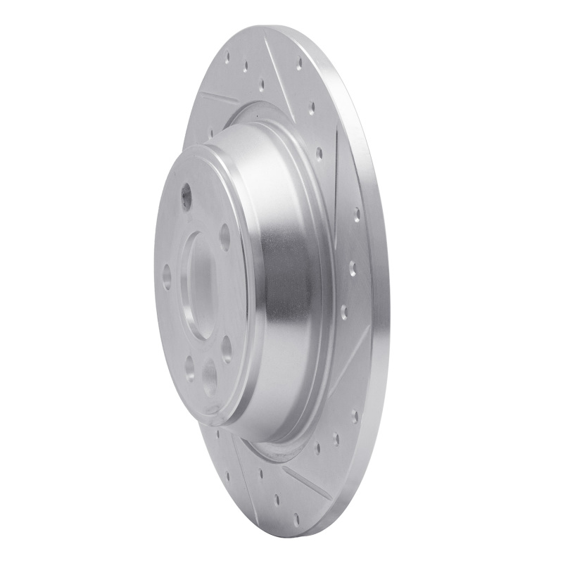 Picture of R1 09-15 Ford Focus RS (Mexico) Rear Right Drilled & Slotted Silver Brake Rotor