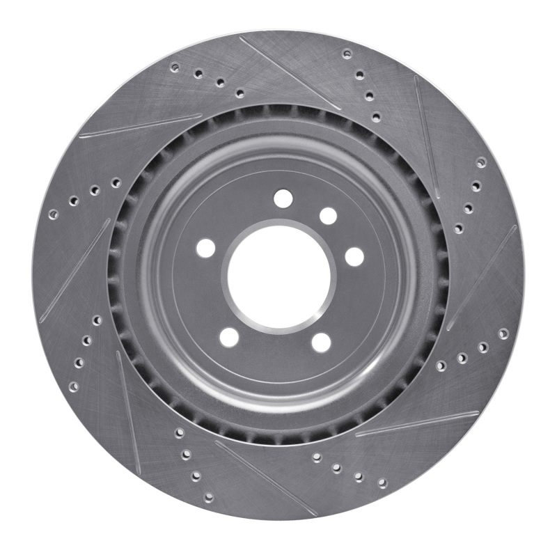 Picture of R1 13-25 Land Rover Range Rover Rear Left Drilled & Slotted Silver Brake Rotor
