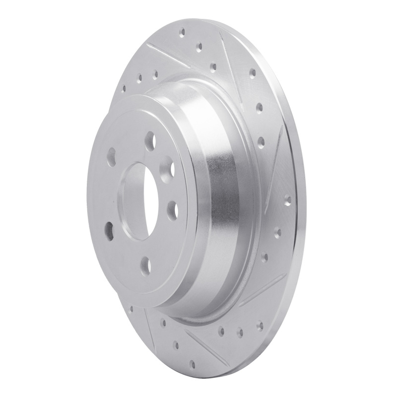Picture of R1 13-15 Land Rover LR2 Rear Right Drilled & Slotted Silver Brake Rotor