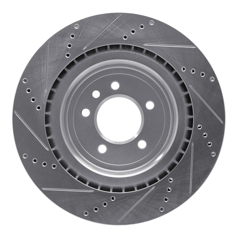 Picture of R1 13-25 Land Rover Defender 90 Rear Right Drilled & Slotted Silver Brake Rotor