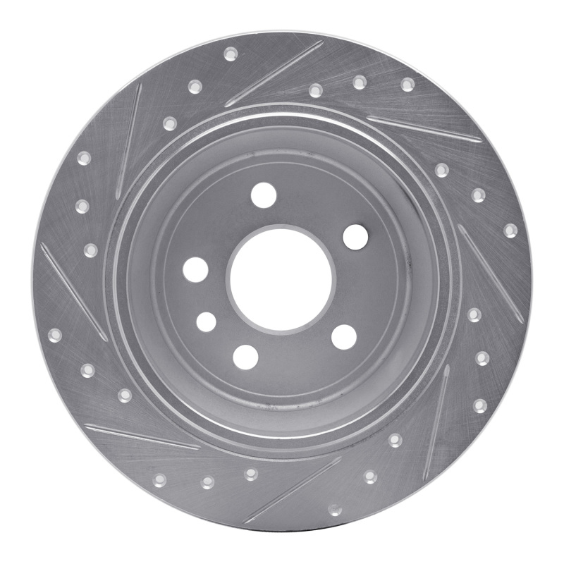 Picture of R1 13-15 Land Rover LR2 Rear Right Drilled & Slotted Silver Brake Rotor