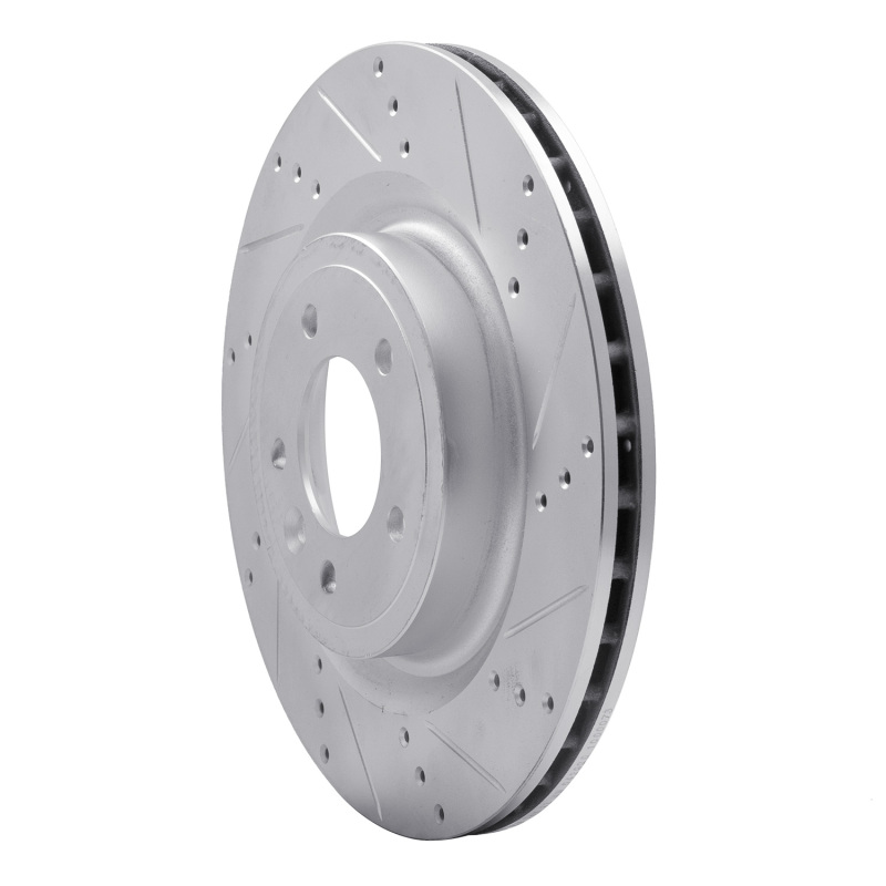 Picture of R1 14-24 Land Rover Range Rover Rear Right Drilled & Slotted Silver Brake Rotor