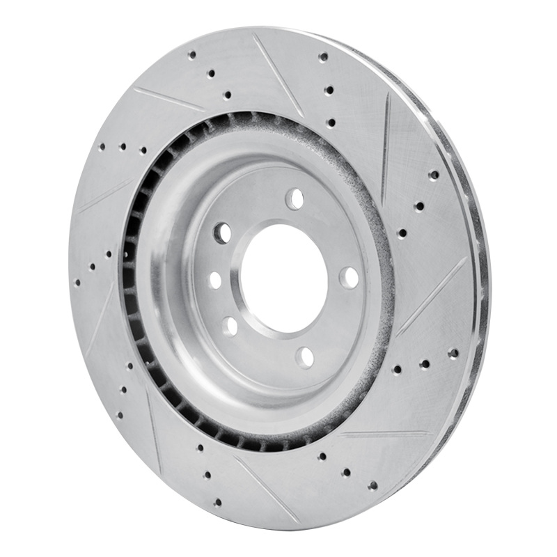 Picture of R1 14-24 Land Rover Range Rover Rear Left Drilled & Slotted Silver Brake Rotor