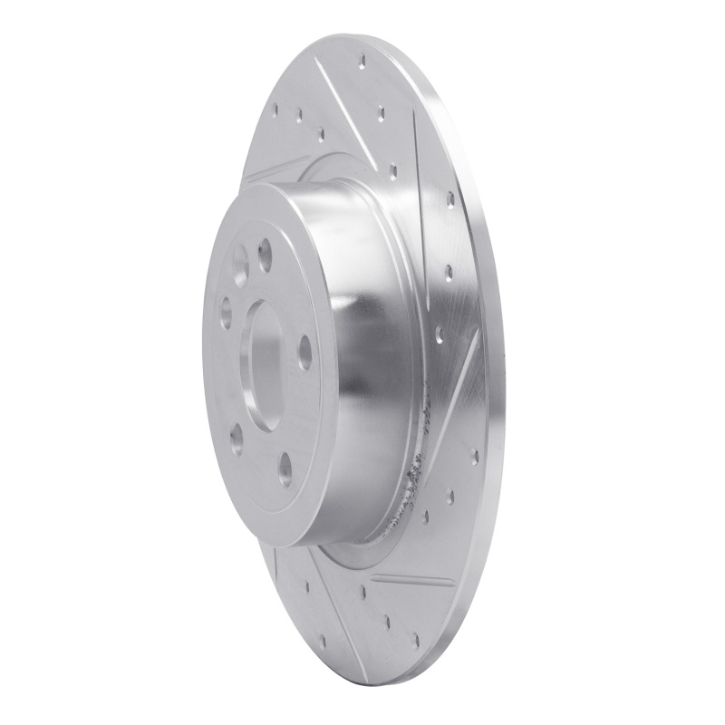 Picture of R1 16-19 Land Rover Range Rover Evoque Rear Right Drilled & Slotted Silver Brake Rotor