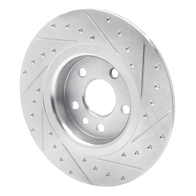 Picture of R1 15-20 Jaguar E-Pace Rear Left Drilled & Slotted Silver Brake Rotor