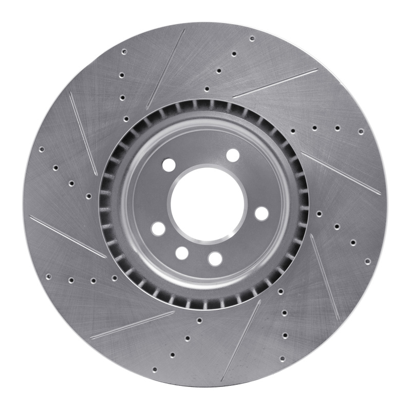 Picture of R1 18-25 Land Rover Defender 90 Front Left Drilled & Slotted Silver Brake Rotor