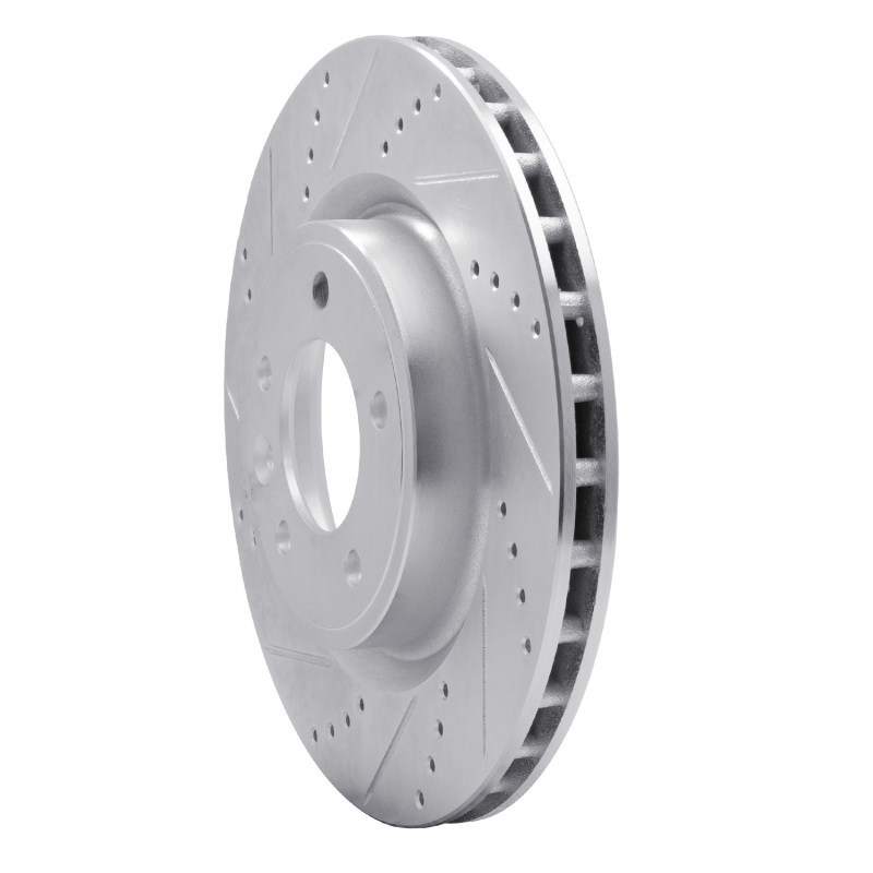 Picture of R1 18-20 Land Rover Discovery Rear Left Drilled & Slotted Silver Brake Rotor