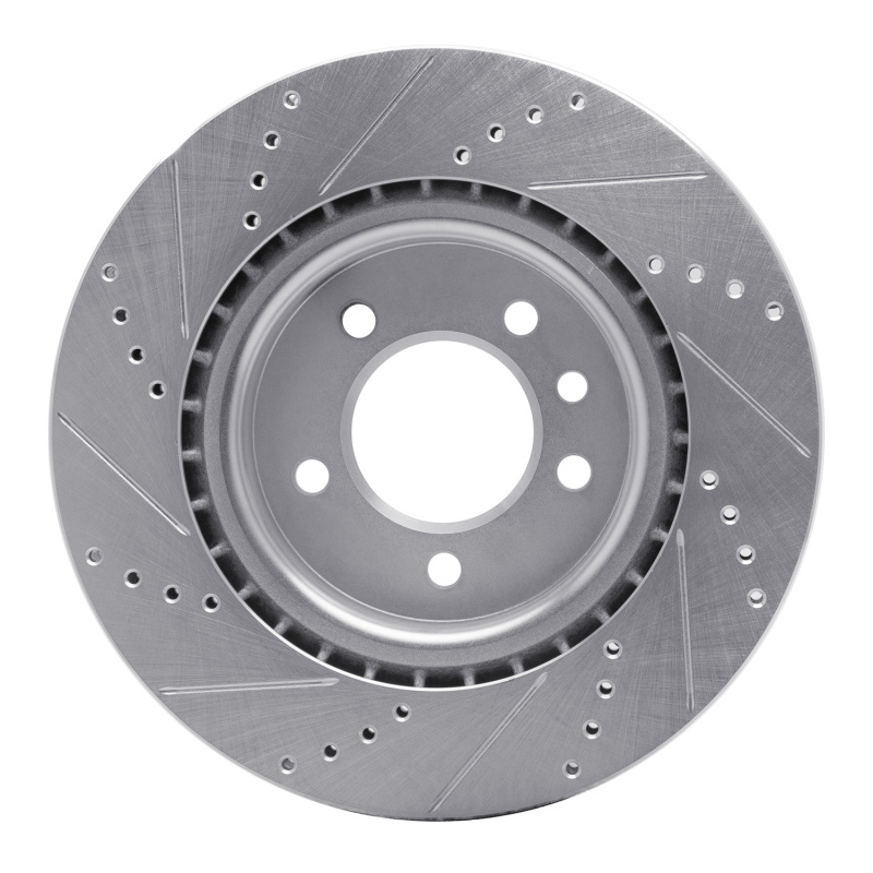Picture of R1 18-20 Land Rover Discovery Rear Right Drilled & Slotted Silver Brake Rotor