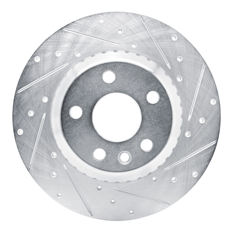 Picture of R1 20-22 Jaguar E-Pace Rear Right Drilled & Slotted Silver Brake Rotor