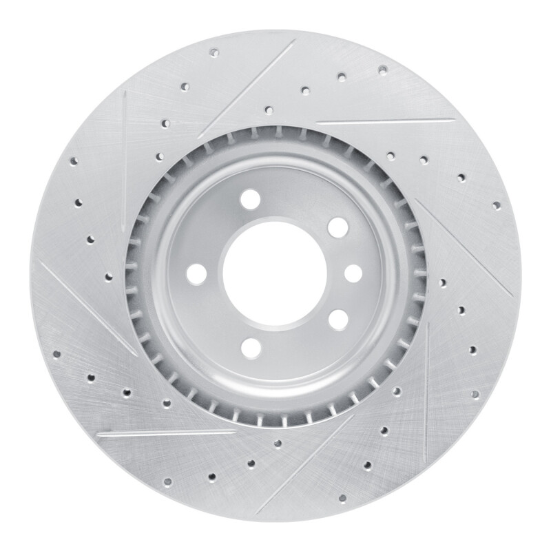 Picture of R1 18-24 Land Rover Discovery Front Right Drilled & Slotted Silver Brake Rotor