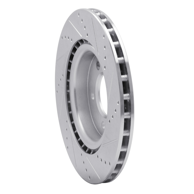 Picture of R1 18-20 Land Rover Discovery Rear Left Drilled & Slotted Silver Brake Rotor