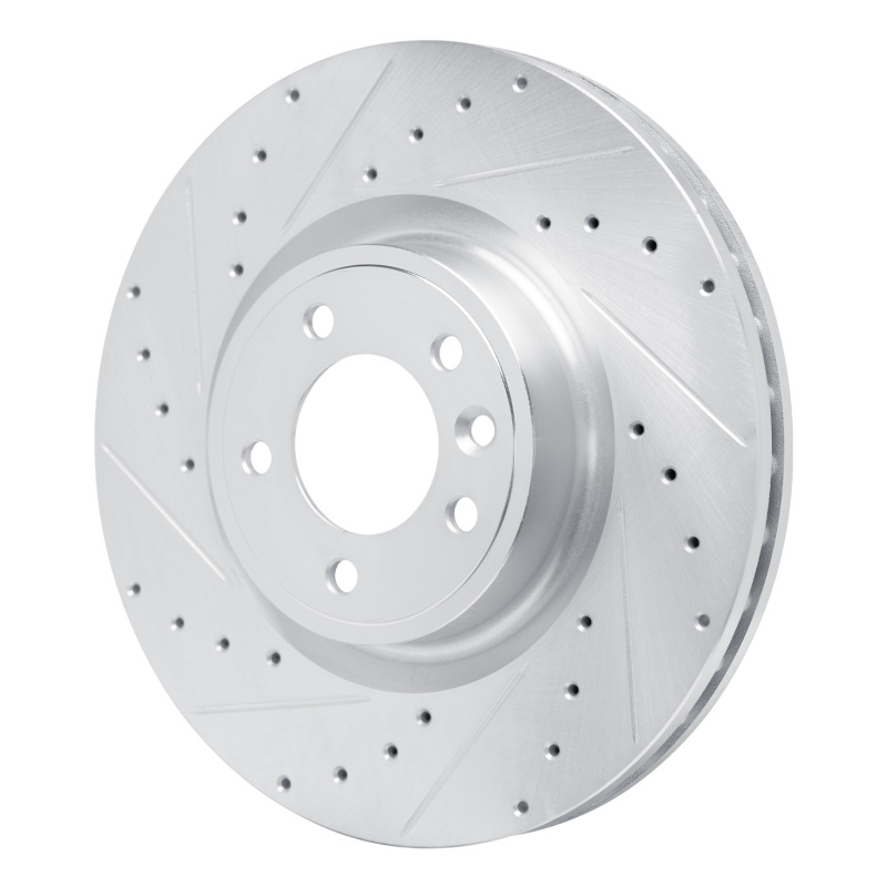 Picture of R1 18-24 Land Rover Range Rover Front Left Drilled & Slotted Silver Brake Rotor