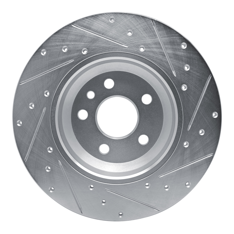 Picture of R1 20-22 Jaguar E-Pace Rear Left Drilled & Slotted Silver Brake Rotor