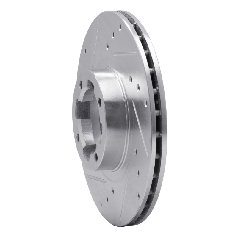Picture of R1 85-94 Subaru RX Front Left Drilled & Slotted Silver Brake Rotor