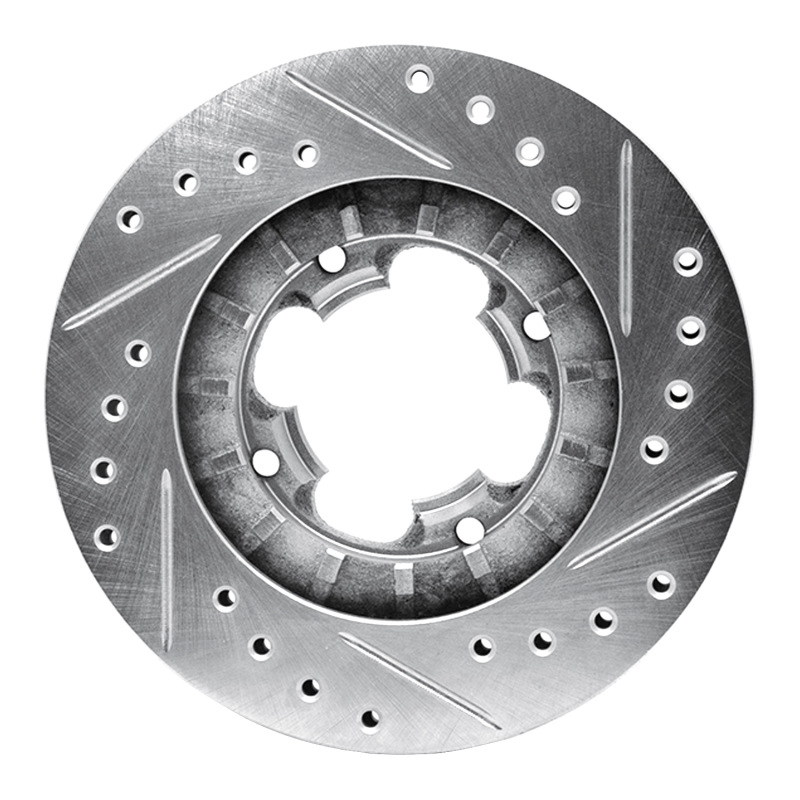 Picture of R1 87-94 Subaru Justy Front Left Drilled & Slotted Silver Brake Rotor