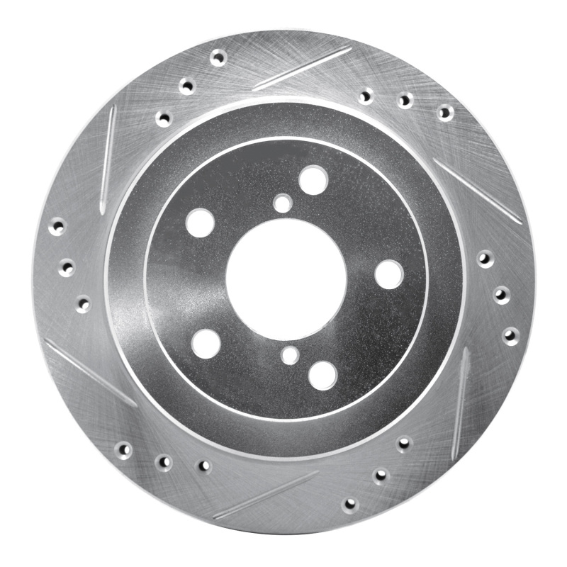 Picture of R1 90-94 Subaru Legacy Rear Left Drilled & Slotted Silver Brake Rotor
