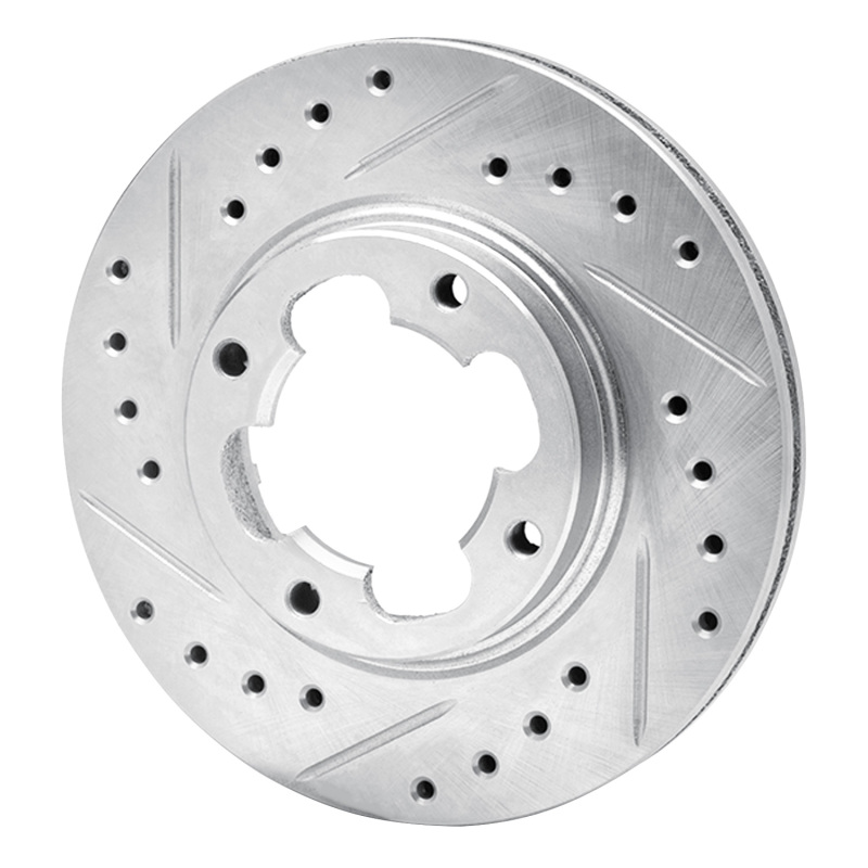 Picture of R1 87-94 Subaru Justy Front Left Drilled & Slotted Silver Brake Rotor