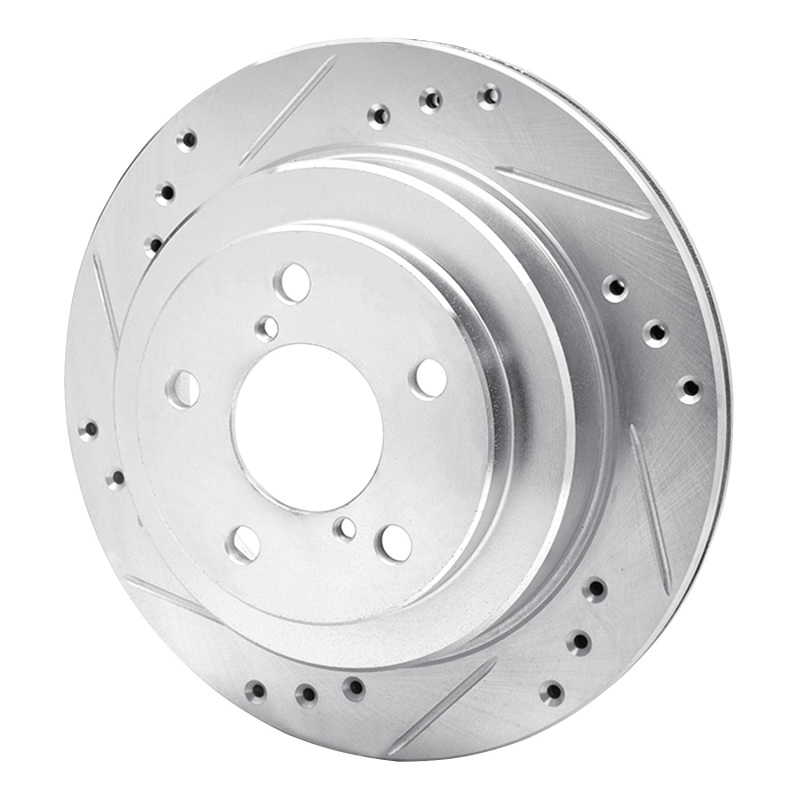 Picture of R1 90-94 Subaru Legacy Rear Left Drilled & Slotted Silver Brake Rotor