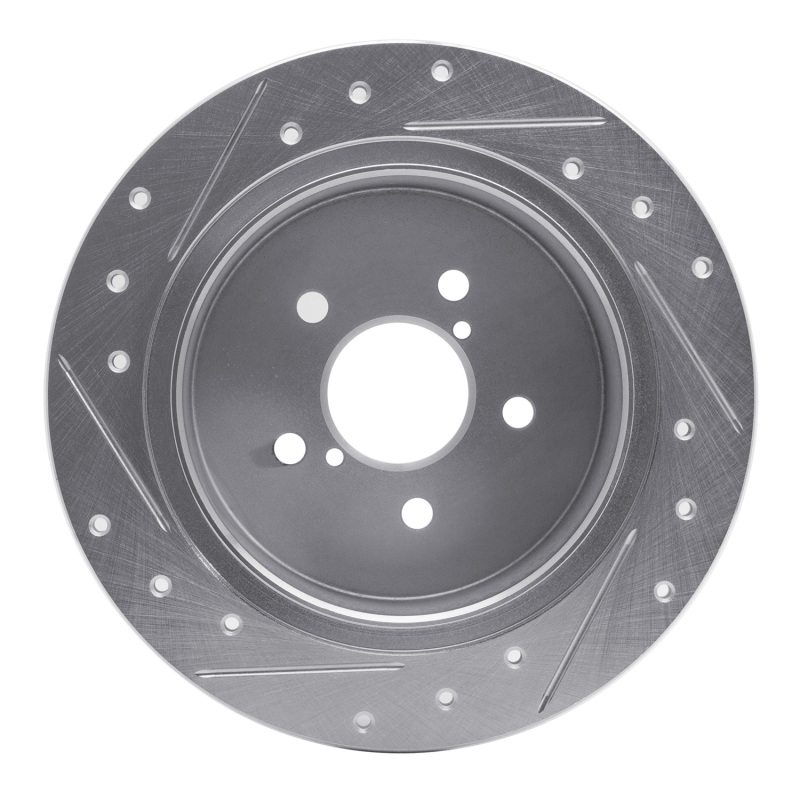 Picture of R1 05-09 Subaru Outback Rear Right Drilled & Slotted Silver Brake Rotor
