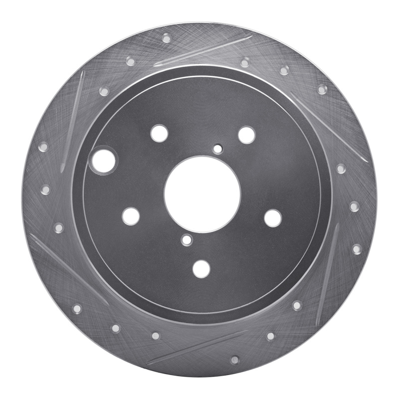 Picture of R1 15-21 Subaru WRX Rear Left Drilled & Slotted Silver Brake Rotor