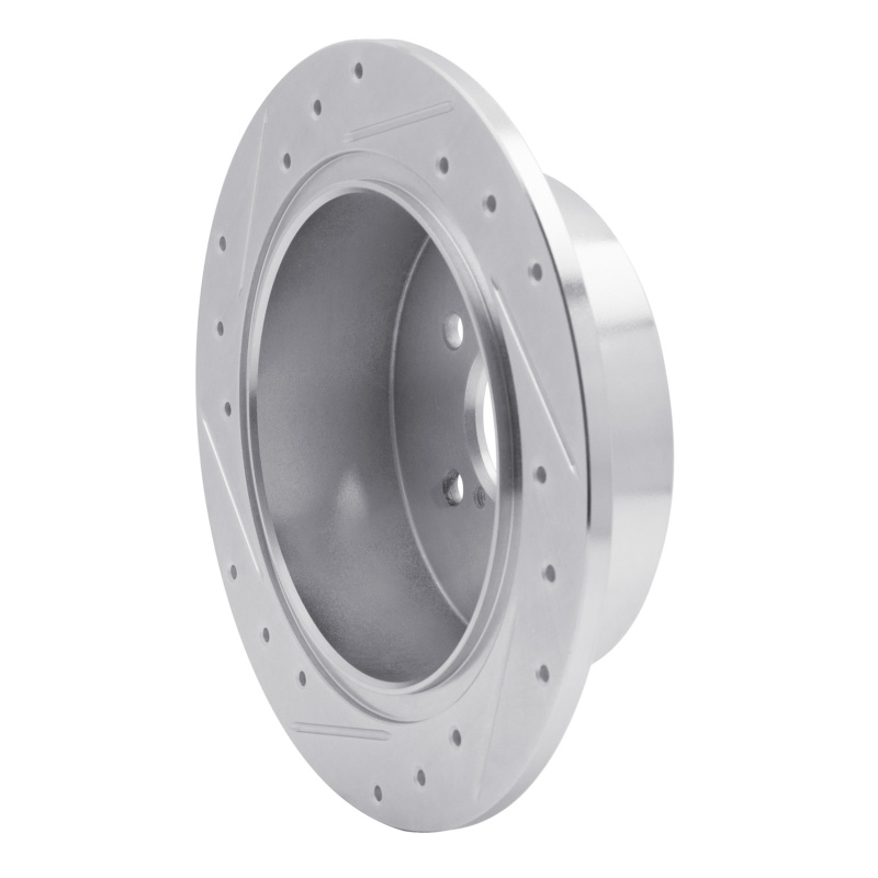 Picture of R1 05-09 Subaru Outback Rear Right Drilled & Slotted Silver Brake Rotor