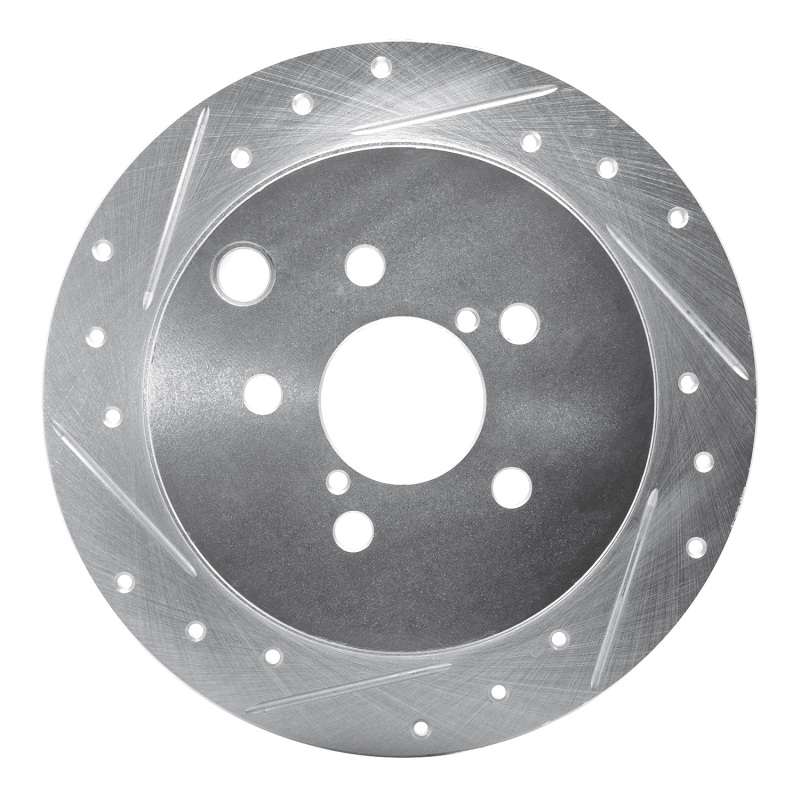 Picture of R1 12-23 Subaru Crosstrek Rear Left Drilled & Slotted Silver Brake Rotor
