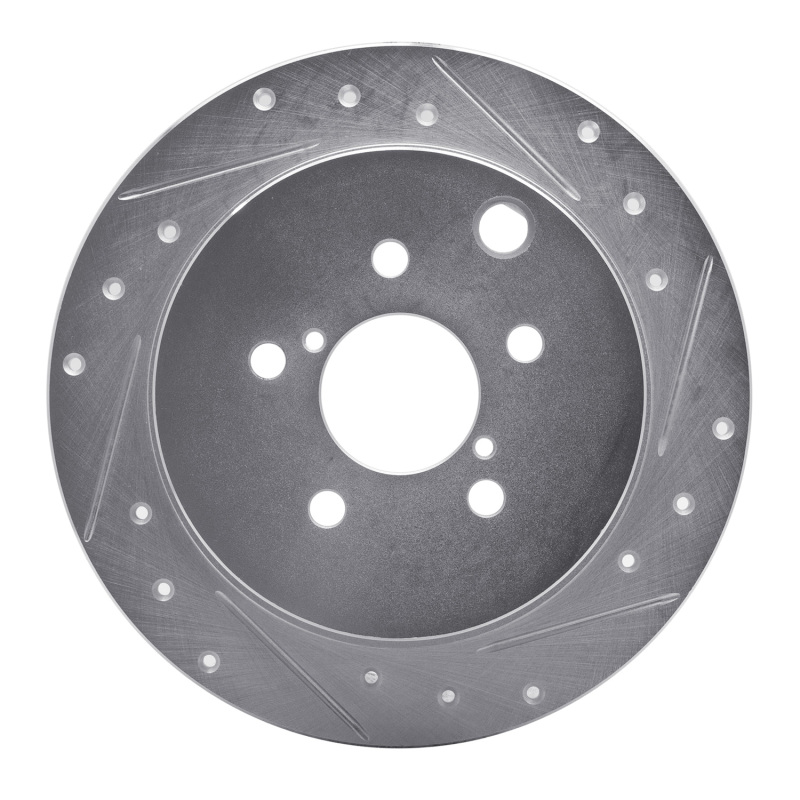 Picture of R1 12-23 Subaru Impreza Rear Right Drilled & Slotted Silver Brake Rotor