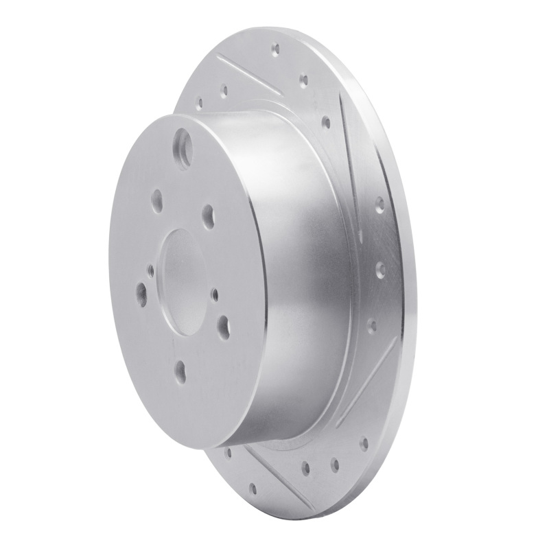 Picture of R1 12-23 Subaru Impreza Rear Right Drilled & Slotted Silver Brake Rotor