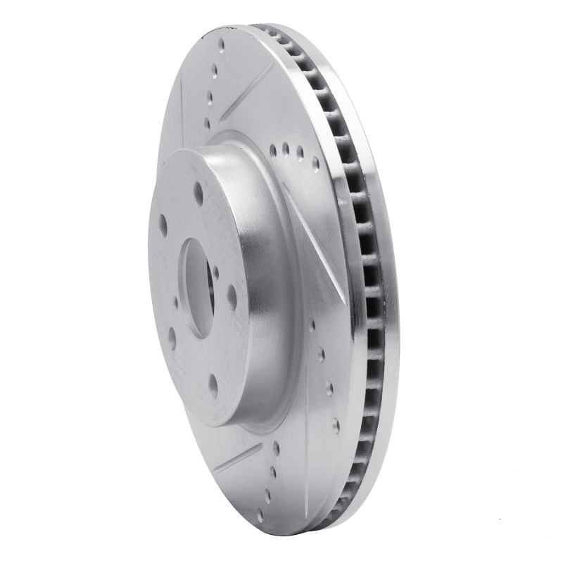 Picture of R1 15-19 Subaru Legacy Front Left Drilled & Slotted Silver Brake Rotor